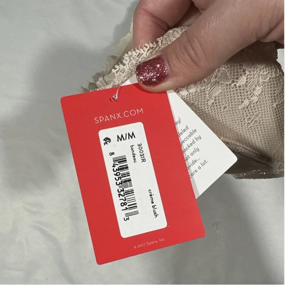 NWT‎ $48 Spanx [ Small Medium Large XL ] Undie-Tectable Bandeau Lace Bra Nude